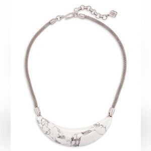 Kendra Scott Kaia Rhodium Plated and White Howlite cuff necklace